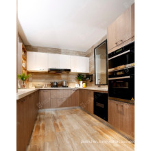 Warm Color Wooden Grain Modern UV Lacquer Kitchen Cabinet